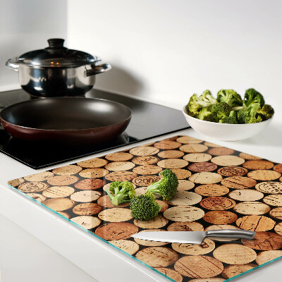 Glass chopping board Wine corks
