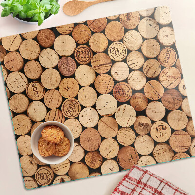 Glass chopping board Wine corks