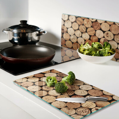 Glass chopping board Wine corks