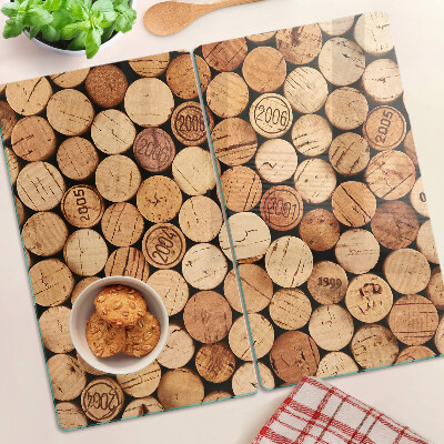 Glass chopping board Wine corks