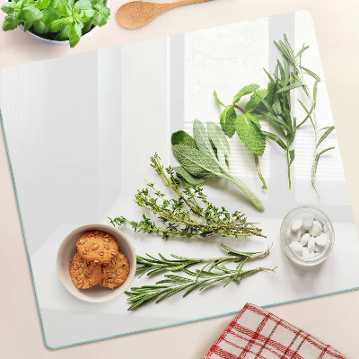 Glass chopping board Kitchen herbs