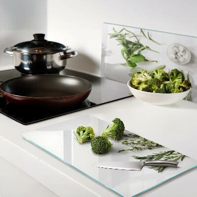 Glass chopping board Kitchen herbs
