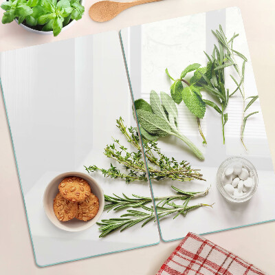 Glass chopping board Kitchen herbs