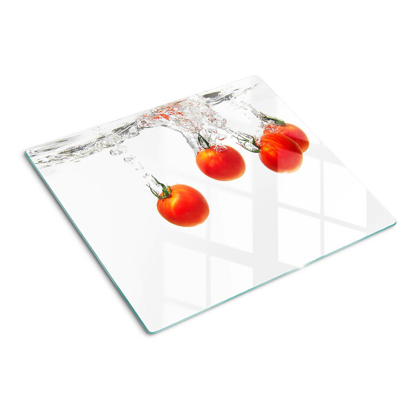 Glass kitchen board Tomatoes in water