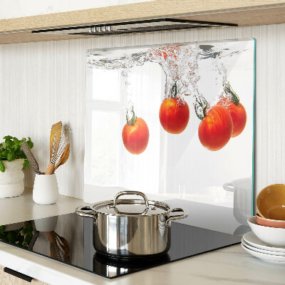 Glass kitchen board Tomatoes in water