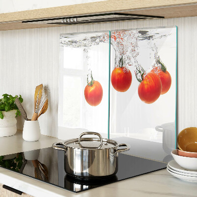 Glass kitchen board Tomatoes in water