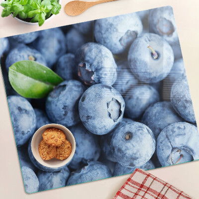 Glass kitchen board Berries with leaf