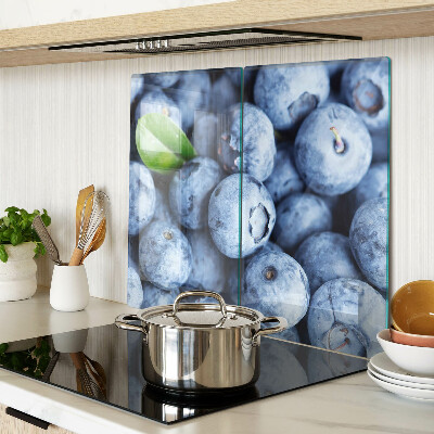 Glass kitchen board Berries with leaf