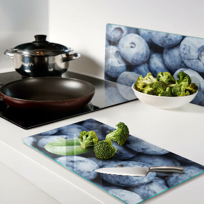 Glass kitchen board Berries with leaf
