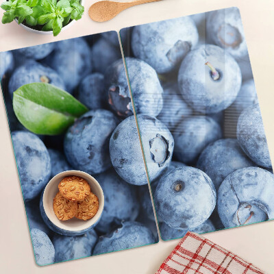 Glass kitchen board Berries with leaf