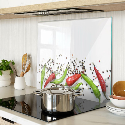 Glass chopping board Paprika and pepper