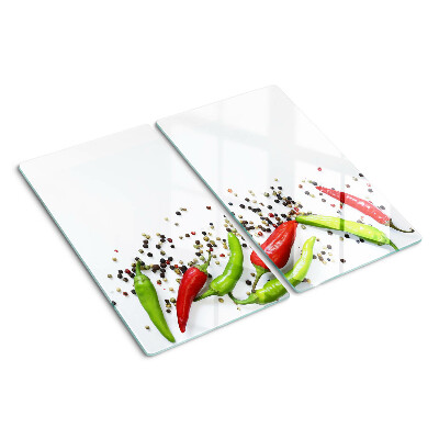 Glass chopping board Paprika and pepper