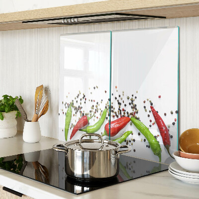 Glass chopping board Paprika and pepper