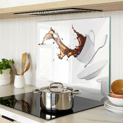 Glass chopping board Coffee and a splashing drink