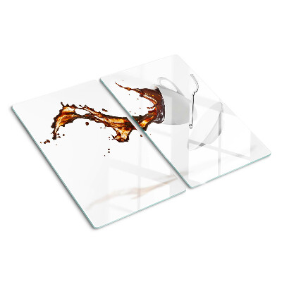 Glass chopping board Coffee and a splashing drink