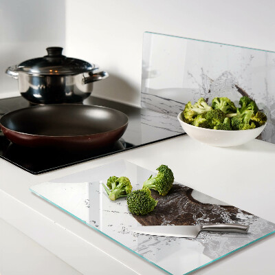 Glass kitchen board Coconut with water and spray