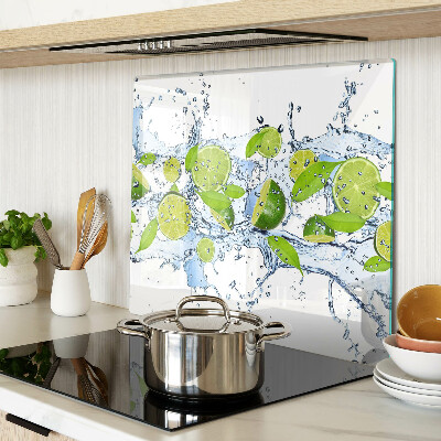 Glass chopping board Lemons in water