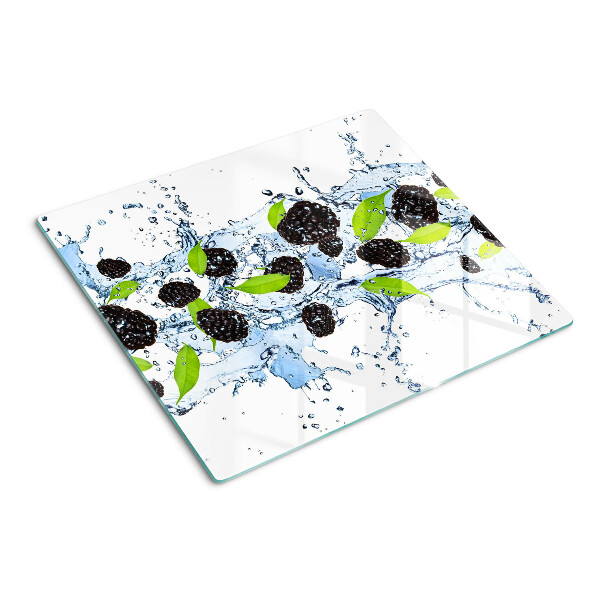 Glass chopping board Fruit in water