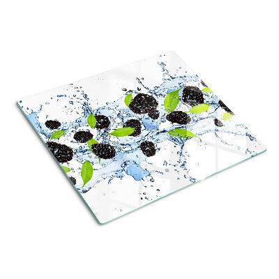 Glass chopping board Fruit in water