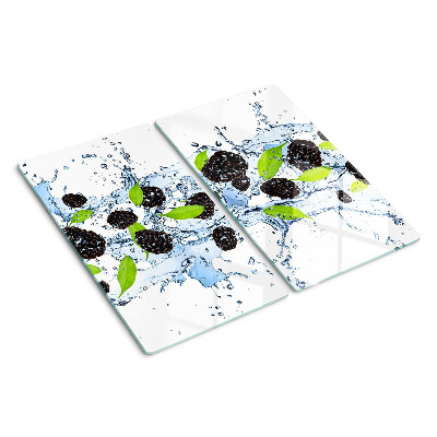 Glass chopping board Fruit in water
