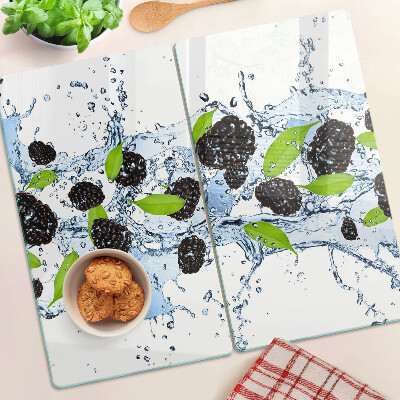 Glass chopping board Fruit in water