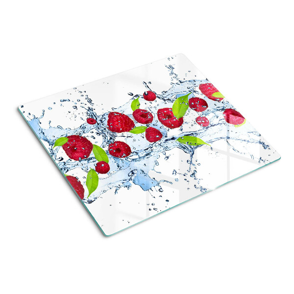 Glass chopping board Fruit in water