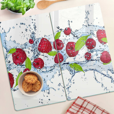Glass chopping board Fruit in water