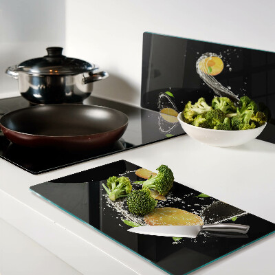 Glass kitchen board Citrus in water