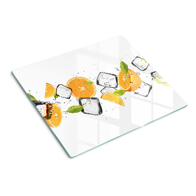 Glass chopping board Citrus with ice