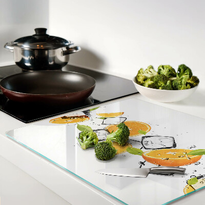 Glass chopping board Citrus with ice