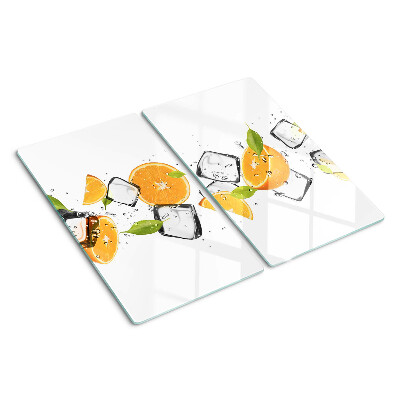 Glass chopping board Citrus with ice