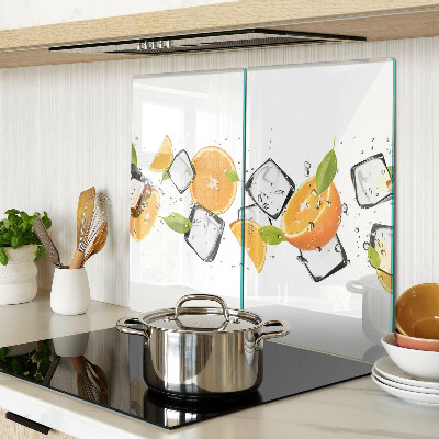 Glass chopping board Citrus with ice