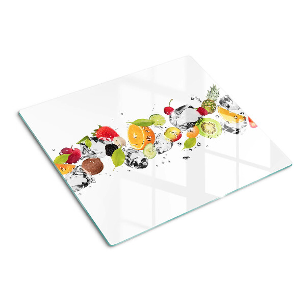 Glass chopping board Fruit with ice