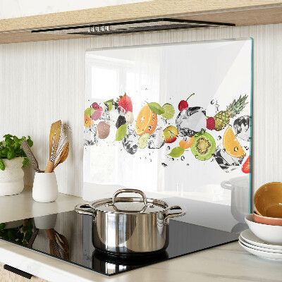 Glass chopping board Fruit with ice