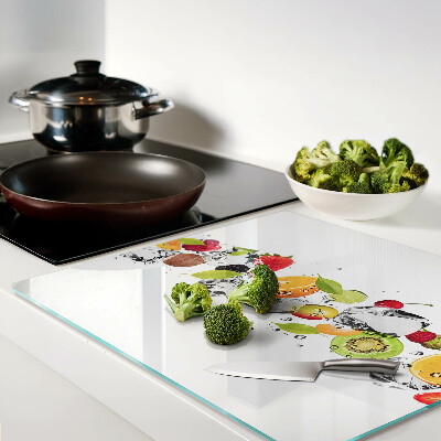 Glass chopping board Fruit with ice