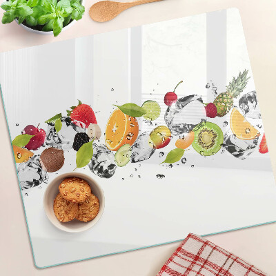 Glass chopping board Fruit with ice