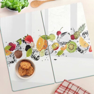 Glass chopping board Fruit with ice