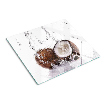 Glass chopping board Coconut in water