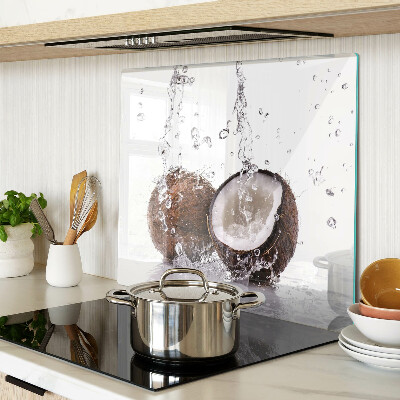 Glass chopping board Coconut in water