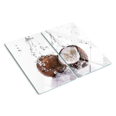 Glass chopping board Coconut in water