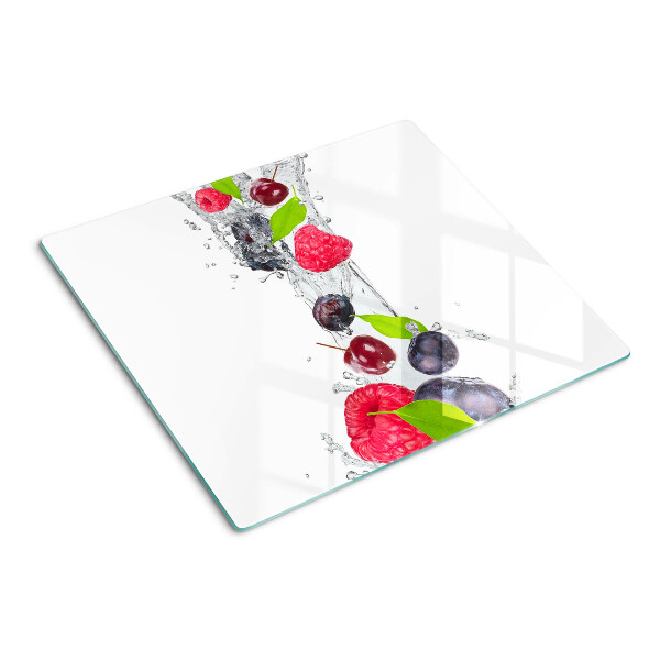 Glass kitchen board Fruit in water