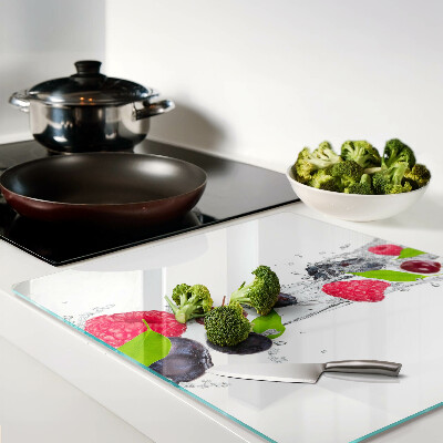 Glass kitchen board Fruit in water