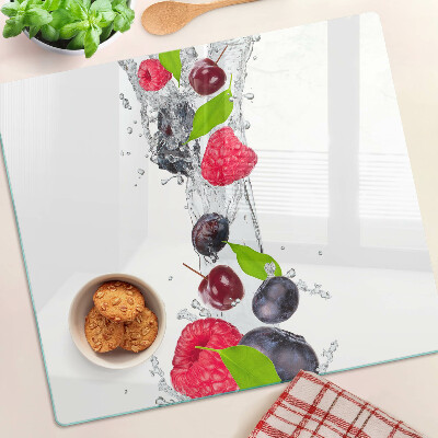 Glass kitchen board Fruit in water