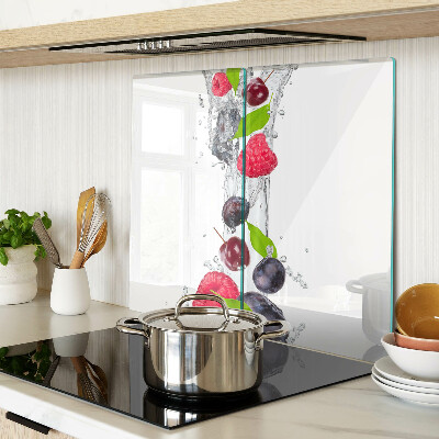 Glass kitchen board Fruit in water