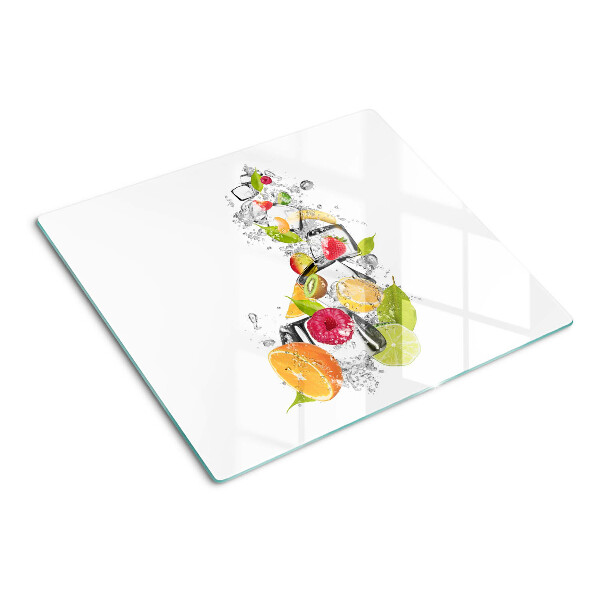 Glass kitchen board Fruit in water