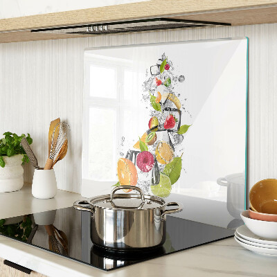Glass kitchen board Fruit in water