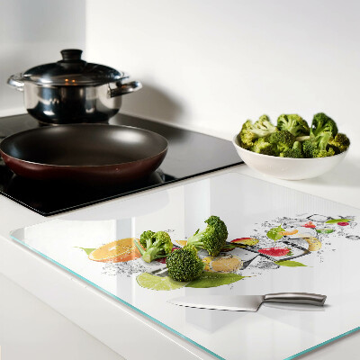 Glass kitchen board Fruit in water