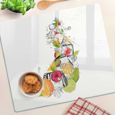 Glass kitchen board Fruit in water