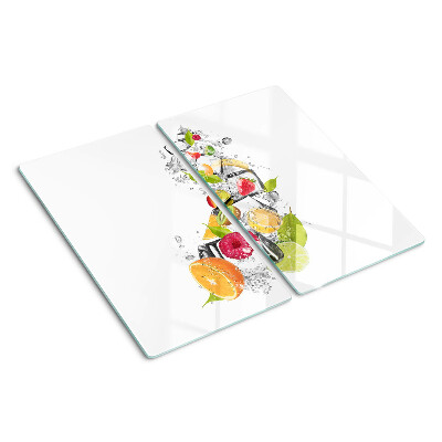 Glass kitchen board Fruit in water