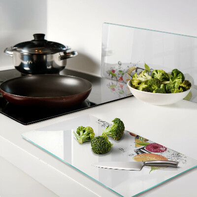 Glass kitchen board Fruit in water